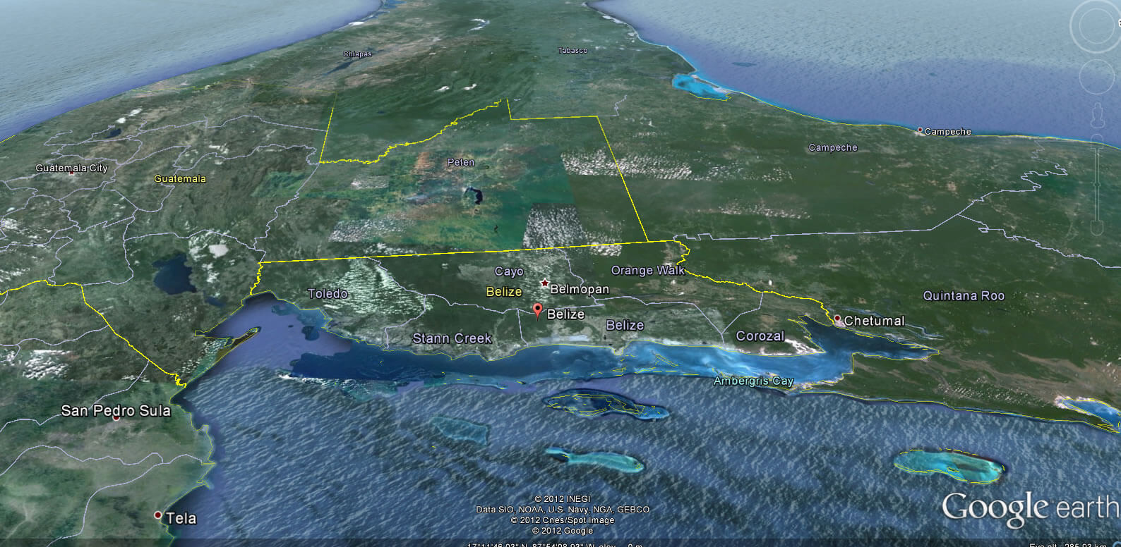 Belize earth map
